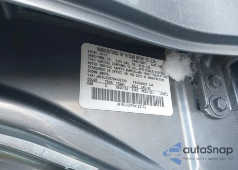 2017 Nissan Rogue Sport Sl z USA, uszkodzony, nr VIN JN1BJ1CR7HW122162